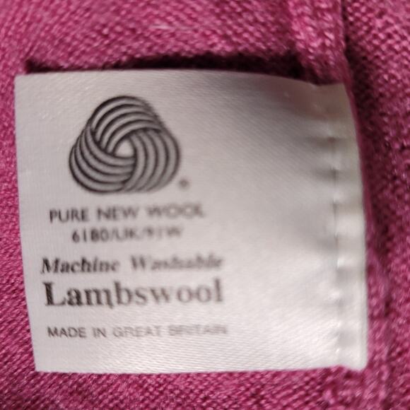 Vintage 80s Dunedin Purple Lambswool Collared Sweater Large Kitschy Grannycore - Picture 7 of 10